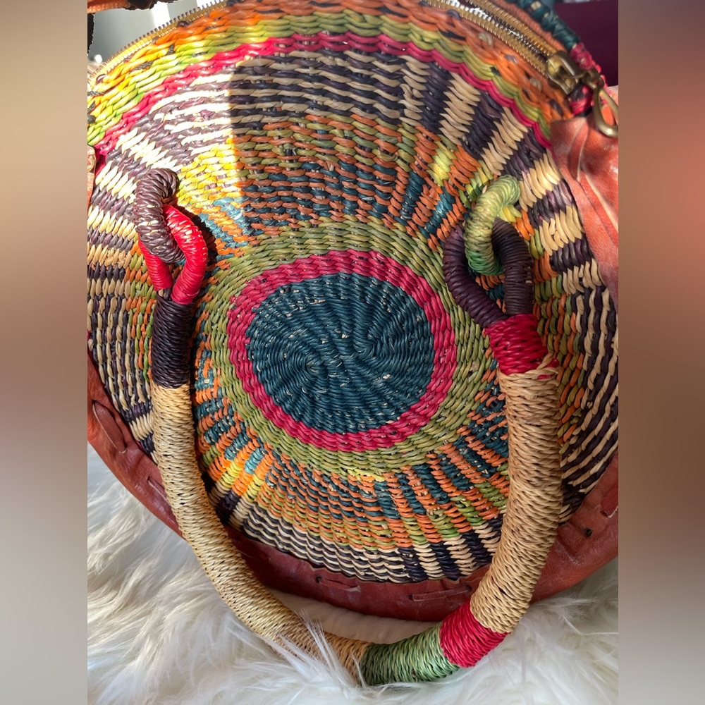 Woven Rattan Shoulder/Hand Bag - Picture 6 of 7